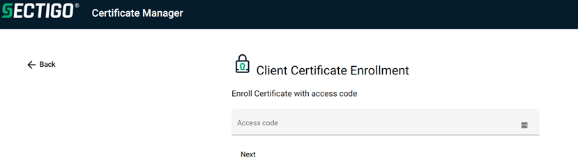 Client certificate enrollment