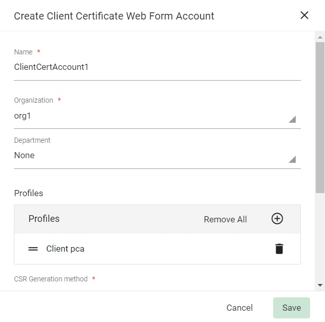 Create web form account