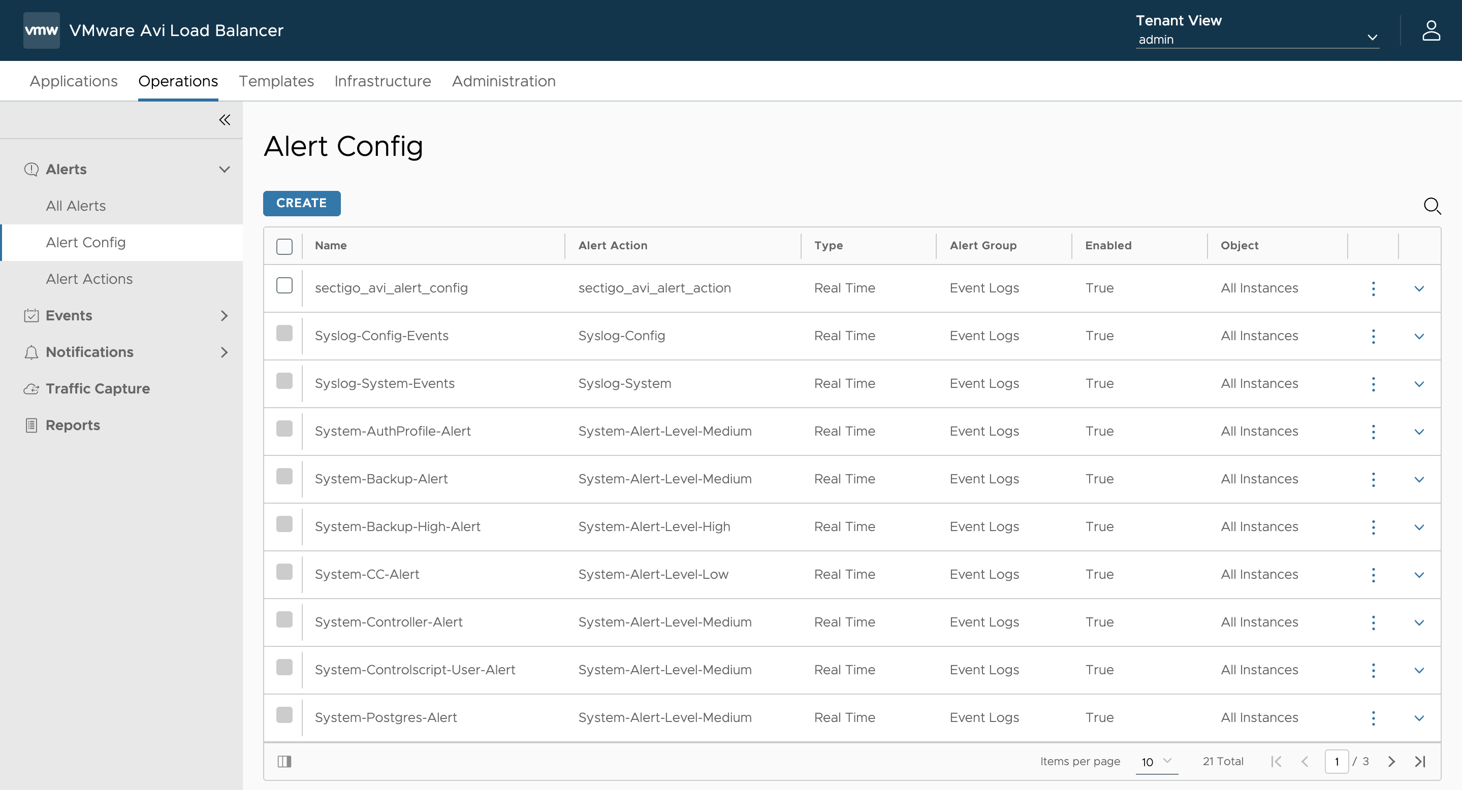 Alert Config Page