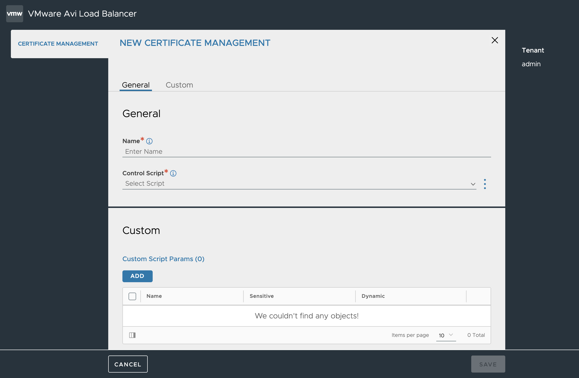 New Certificate Management Profile