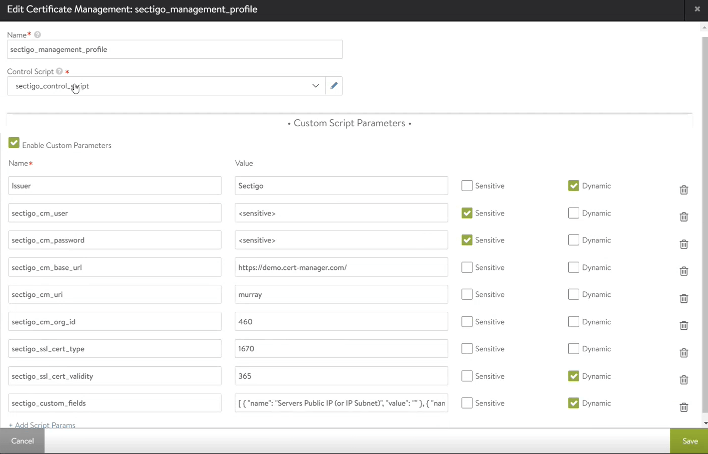 New Certificate Management window