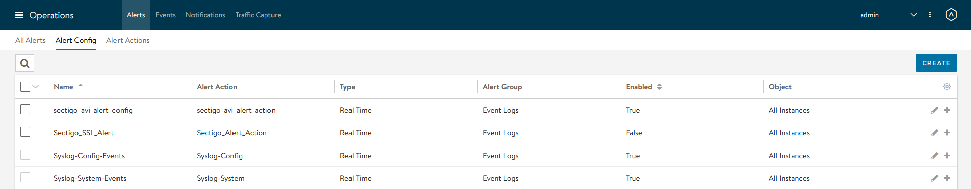 Alert Config Page