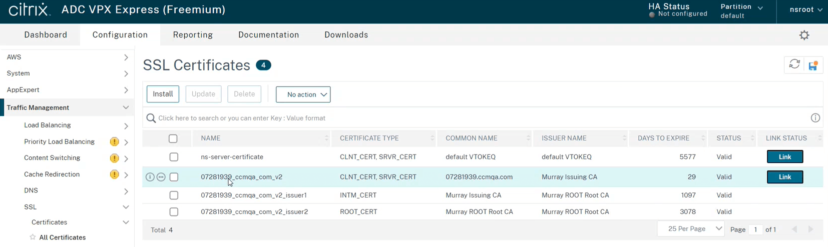 Citrix certificate store