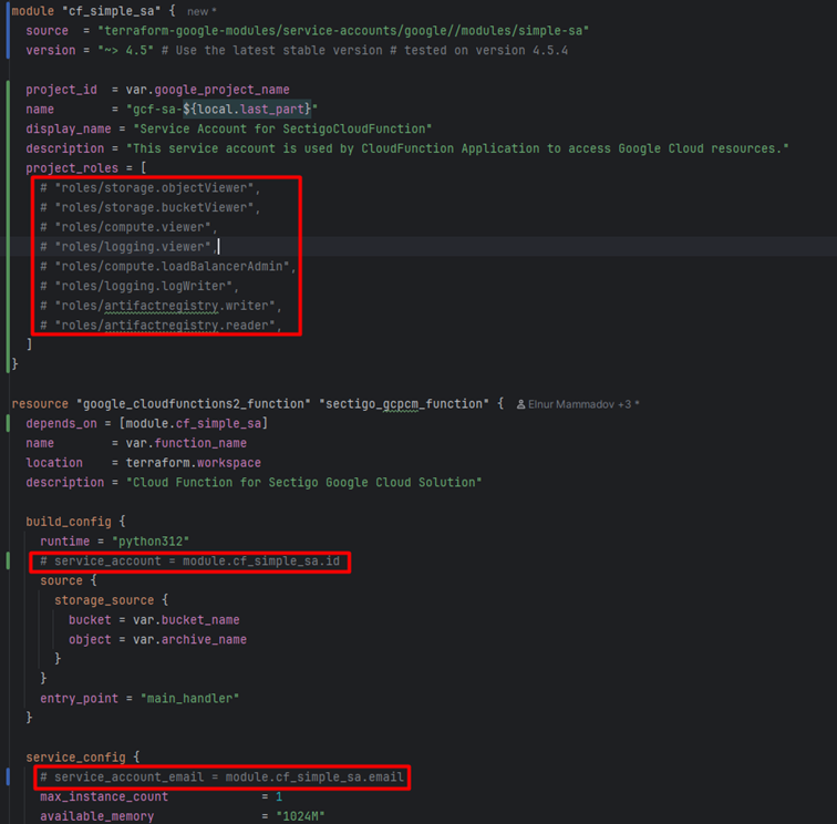 cloud function uncomment example