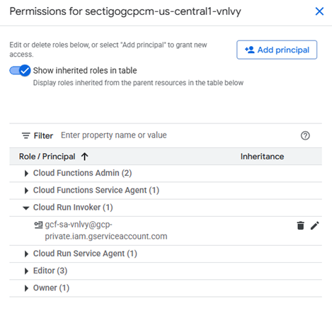 service account permissions