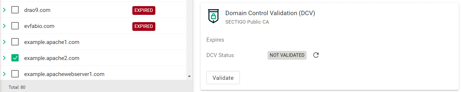 SCM validate domain