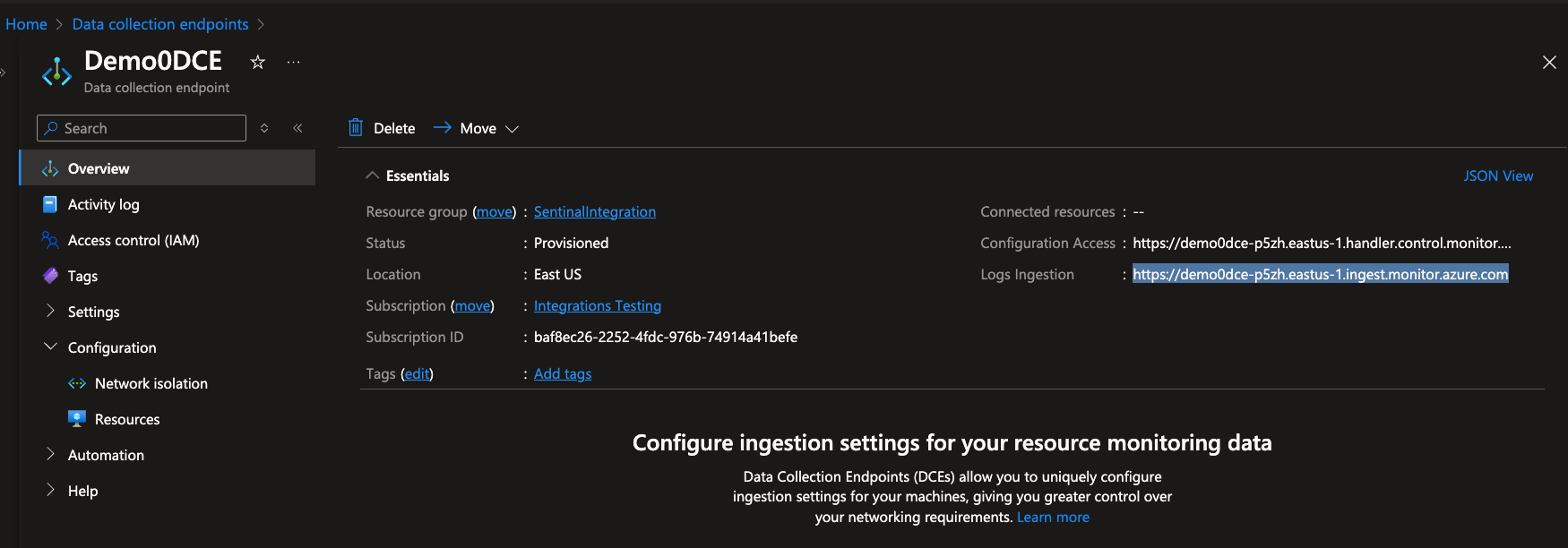 Data collection endpoint overview