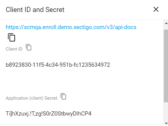 Client ID and secret