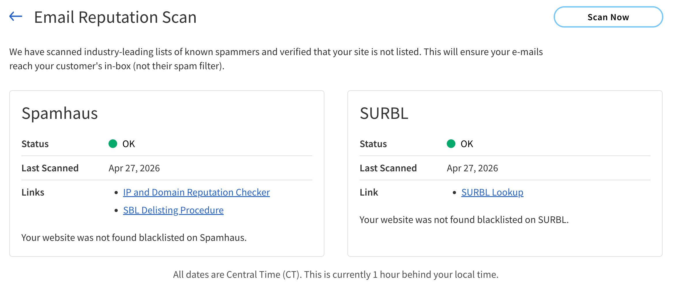 Email Reputation Scan