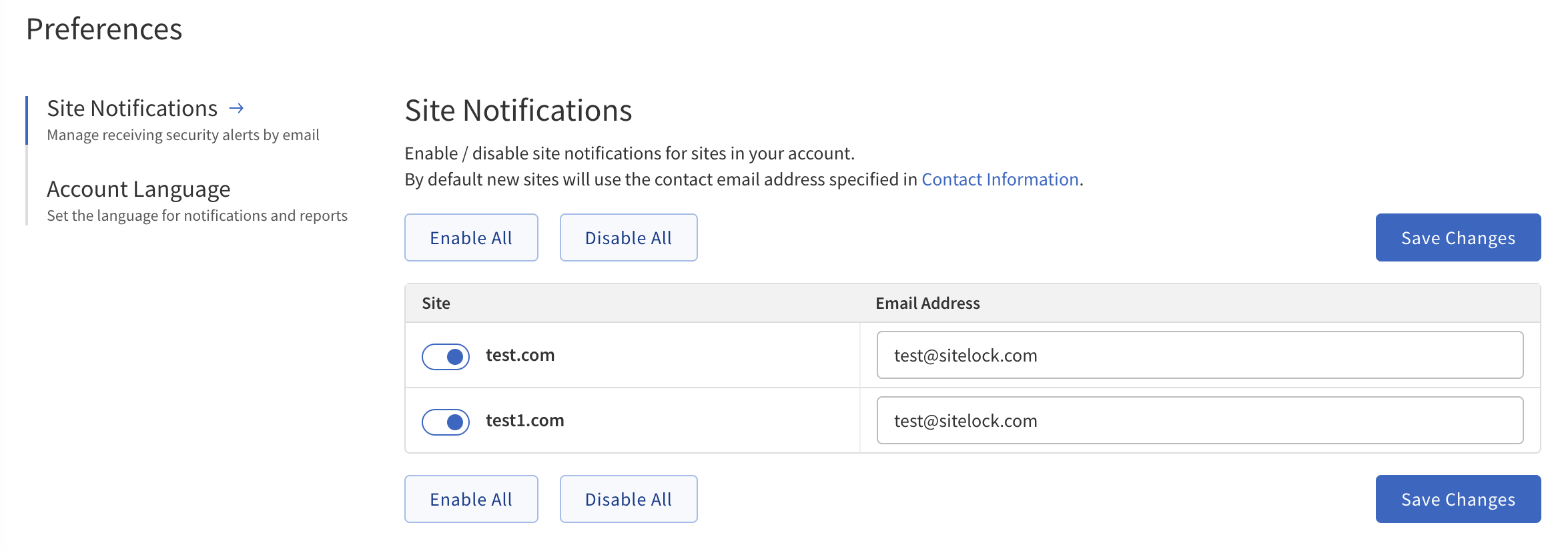 Site Notification