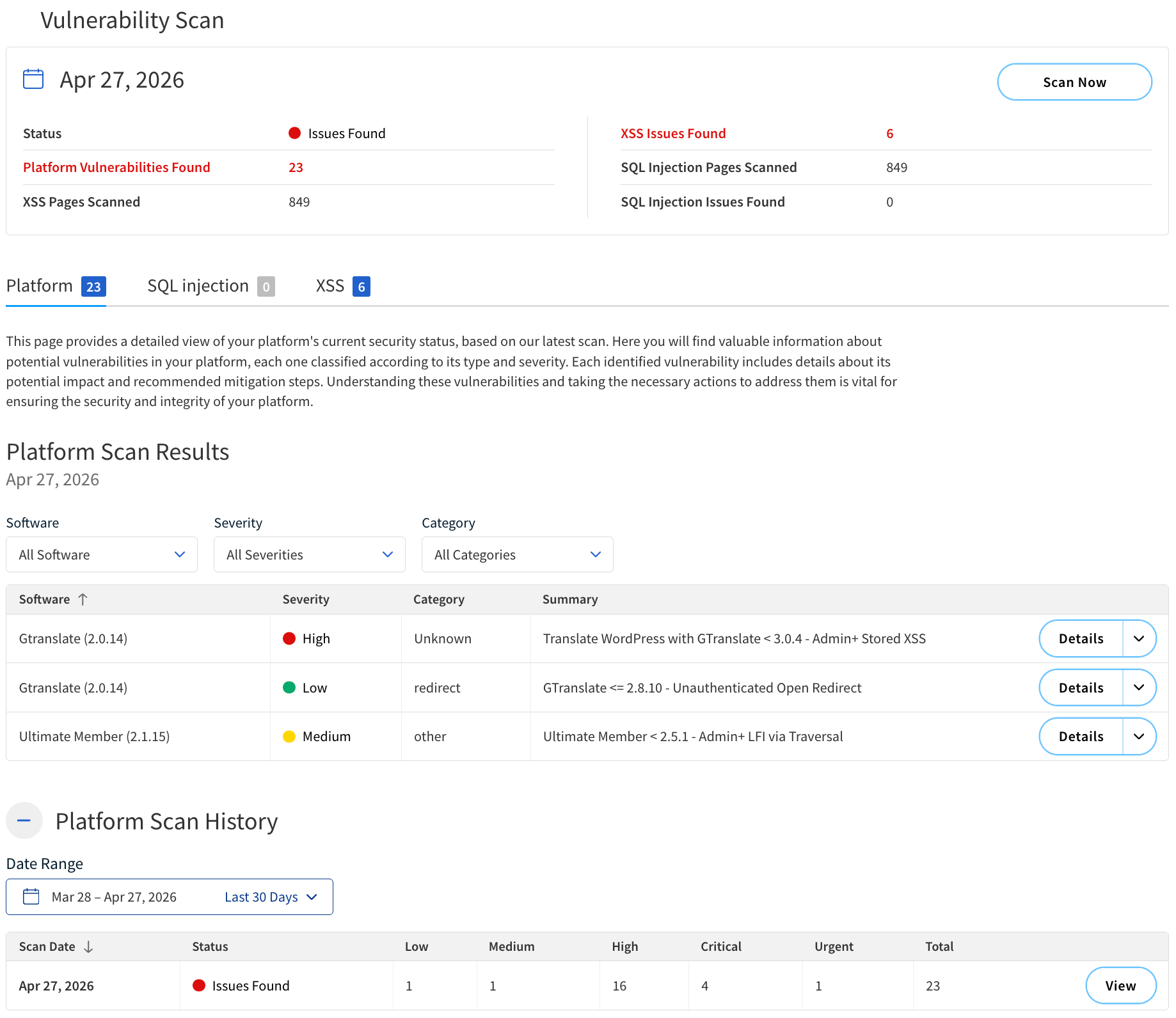 Vulnerability Scan Overview