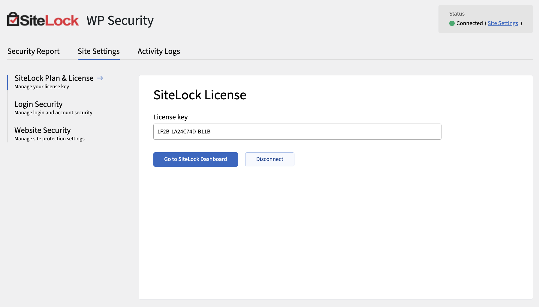SiteLock plan & license