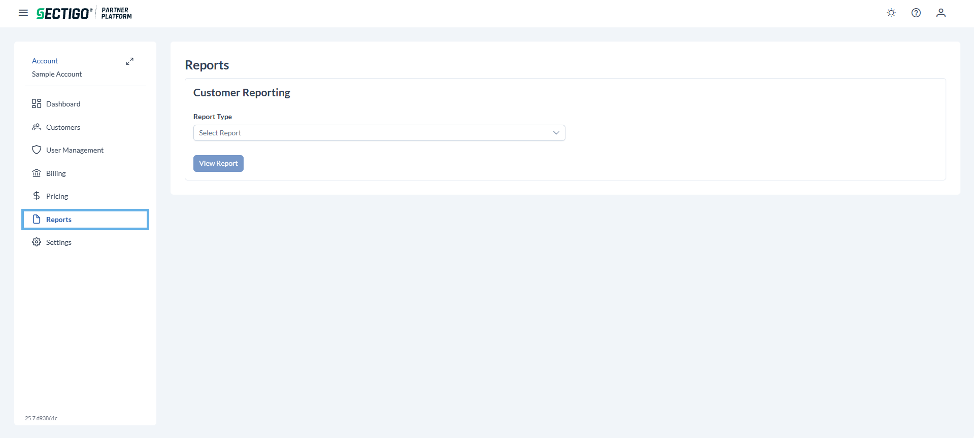 Reports page