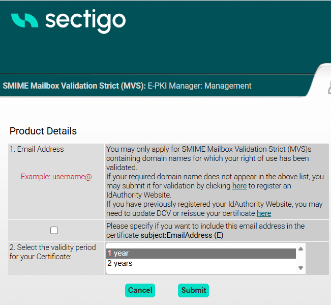 SMIME certificate order with expired Id Authority